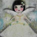 Winter Angel 8x10 Original Mixed Media Painting