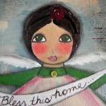 Bless This Home Angel With Houses Original Mixed..