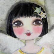 Winter Angel 8x10 ORIGINAL mixed media painting