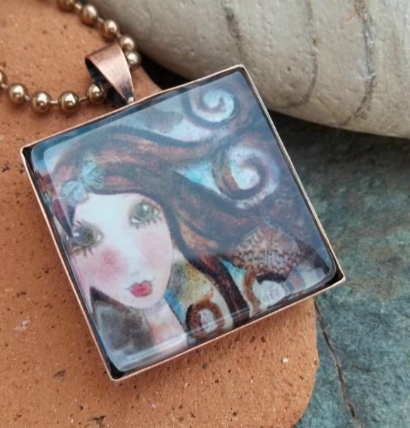 Imagine You Can Art To Wear Glass And Copper Pendant