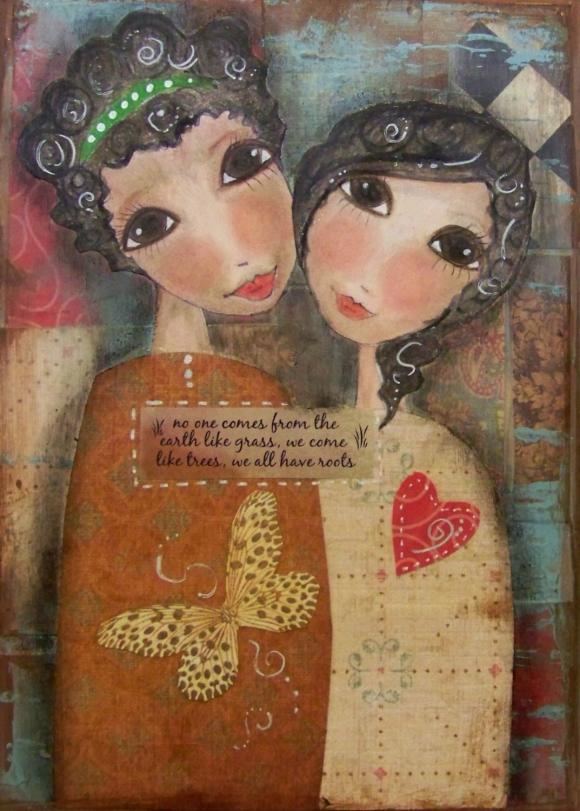 Sisters- We All Have Roots 5x7 Art Card Print